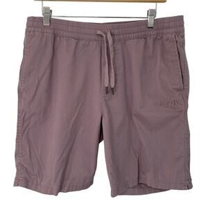 Hurley Mens Athletic Skater Shorts Large Plum Elastic Tie Waist Zipper Pocket